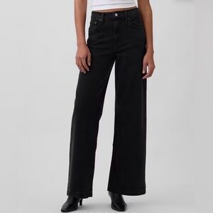 Gap Washed Black Wide Leg Jeans